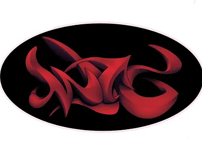 Hell Red 3d design illustration logo typography