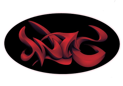 Hell Red 3d design illustration logo typography