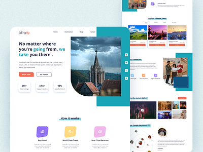 Tripify-Travel agency landing page app design app ui design design landingpage minimal travel agency ui webdesignagency webdesigners webdesigninspiration webdesignspecialist websitedesigning