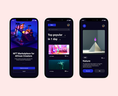 NFT Mobile App Design animation crypto nft product design ui ux