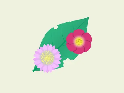 Flowers & leaf illustration design illustration vector