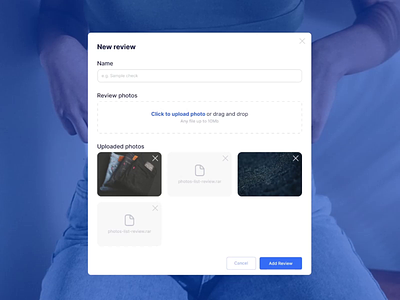 Product Inquiry Dialog animation blue dialog dnd drag drop figma file upload from inline actions minimal modal review saas ui upload web web design