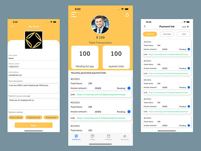 Invoicing App ios mobile app prototype ui ux ui design