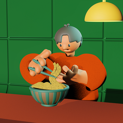 Noodles 3d 3d character 3d design 3d illustration blender blender 3d character design graphic design illustration ui ui design vectary