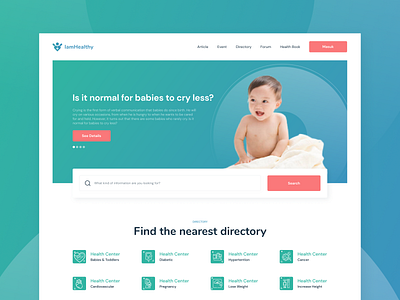 Design Web IamHealty baby design figma healthweb icon trendui ui uidesigner uiinspiration uiux uiuxdesign userinterface ux uxdesigner webdesign webhealt website