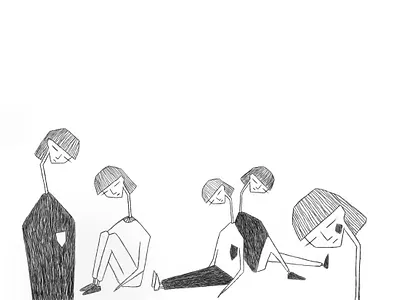 Stillness black character composition design geometric forms illustration minimal stillness white