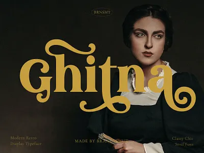 Ghitna - Retro Serif Font calligraphy classic fonts invitation layout logo font luxury font modern font retro retro font sans serif serif serif font social media typeface typography