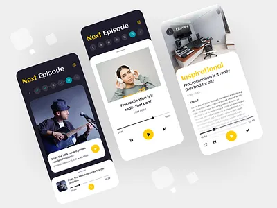 Podcast Mobile App clean ui details screen listening app minimal ui music app player players app podcast podcast app podcast listening podcast mobile podcast music podcast player podcasting song app spotify straming