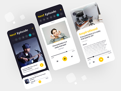 Podcast Mobile App clean ui details screen listening app minimal ui music app player players app podcast podcast app podcast listening podcast mobile podcast music podcast player podcasting song app spotify straming