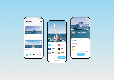 iOS app for yacht rental design ios app mobile app mobile application ui ui design ux ux ui ux design