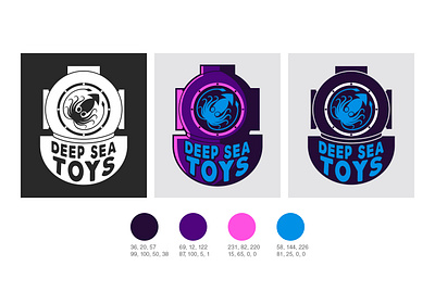 Deep Sea Toys Logo branding design icon illustration logo typography vector