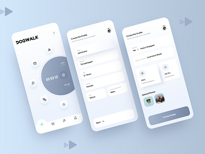 Dog Walker App UI/UX Concept app design app screen best design create profile dog dog community dog health dog walker dribble graphic design home page minimal mobile design pet app poland ui uidesign uiux user interface vet