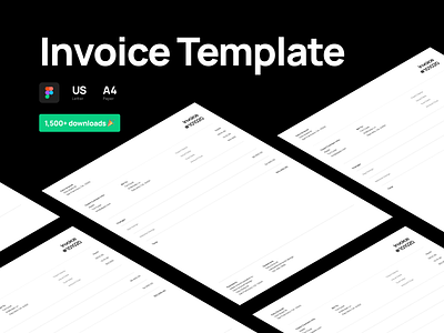 Invoice Template branding clean design figma template flat freelancer indesign invoice invoice template invoices invoicing manrope minimal simple template