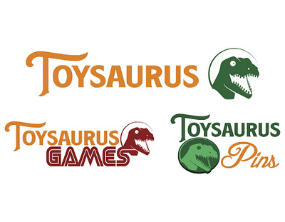 Toysaurus Divisions and Alternate Logos branding design icon logo typography vector