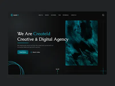CreateId - Creative agency creative agency dark mode dark theme design digital agency figma green trend ui web web design web designer