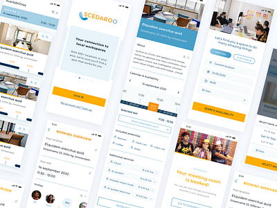 Mobile Workplace Scheduling app app app design appointment design branding logo mobile booking flow scheduler ui ux