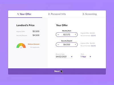 Rentberry. Application Form animation design motion graphics ui ui animation