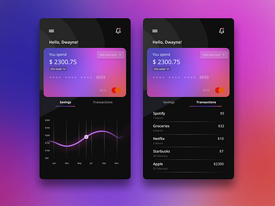 Card wallet card mobile ui wallet