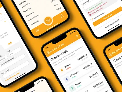 Bitcoin Store app bitcoin blockchain branding crypto design ethereum illustration logo ui