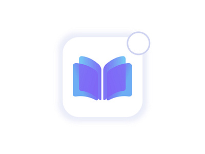 Book App Icon app book books branding gradient icon logo minimal reading ui