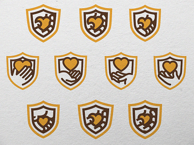 May the Best Hand Win brand design hand heart icon illustration logo nonprofit shield stroke thick