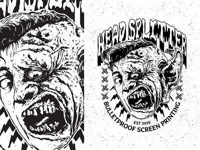 Head Splitter branding character design freak illustration logo monster print zombie