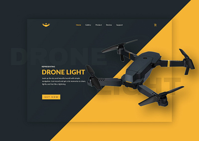 Drone Light black concept project dark design dji e commerce figma mavic ui ux web web design webflow yellow