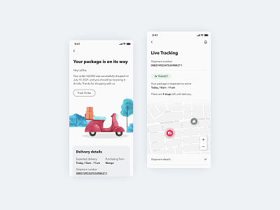 Location tracker for package delivery app clean dailyui dailyui 020 delivery graphic design illustration interface location tracker map mobile tracking ui