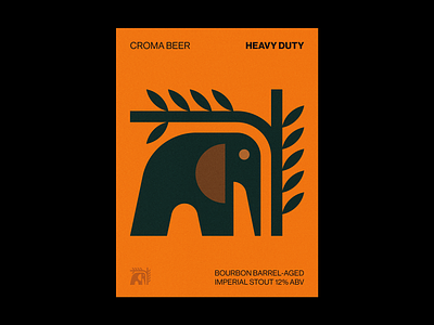 HEAVY DUTY animal beer branch brazil croma elephant heavy duty icon illustration imperial stout jungle leaf logo mammoth nature poster stout beer symbol tree