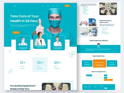 Clinic Landing Page clinic landing page clinic website doctors web explore graphic design landing page landing page research medical web modern trend ui design web design web ui