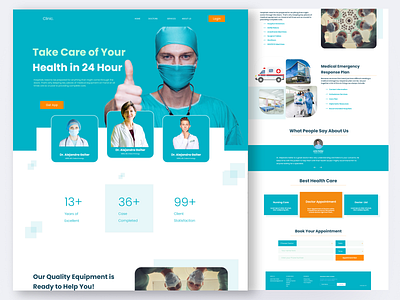Clinic Landing Page clinic landing page clinic website doctors web explore graphic design landing page landing page research medical web modern trend ui design web design web ui