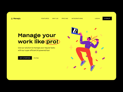 Landing Page above the fold dropbox font figma hero home page illustration landing page managing app sharp grotesk ui