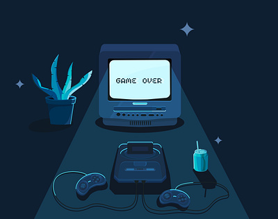 Nostalgic time flat illustration illustrator minimal vector