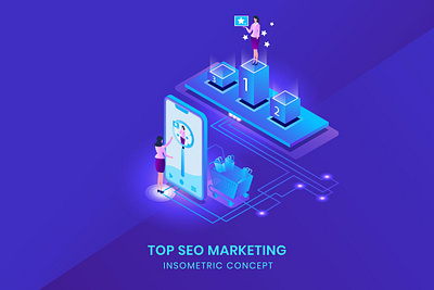 Top Seo Marketing - Isometric Vector 3d 3d animation 3d art 3d character 3d illustration agency app bector business character concept development flat illustration illustrations landing page page web website