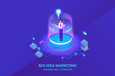 Seo Idea Marketing - Isometric Vector 3d 3d animation 3d art 3d character 3d illustration agency app business character concept conceptual development flat illustration illustrations landing page page vector web page website