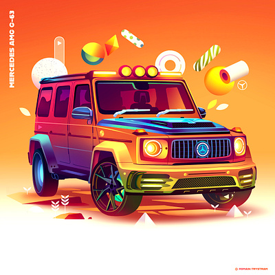 AMG G63 automotive branding car colorful editorial future gravity illustration journey lifestyle luxury mercedes suv vehicle