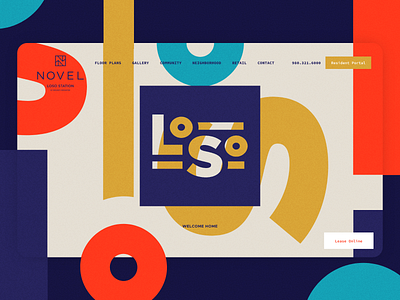 LoSo Homepage Design apartment bold colorful residential ui web design