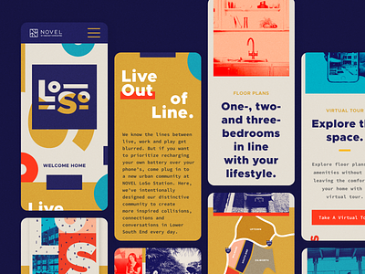 LoSo Homepage Design Mobile apartment bold colorful mobile design residental ui web design