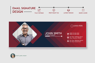 Corporate Modern Email Signature Design Template logo