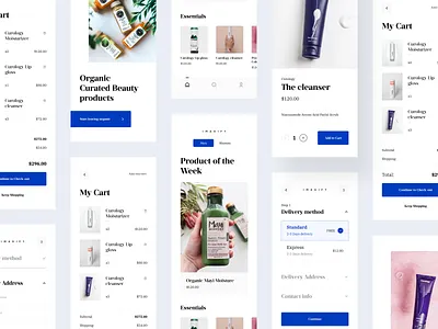 Organic Beauty Product Store | Light | Mobile Ecommerce App app checkout checkout mobile app checkout ui e commerce ecommerce ecommerce app ecommerce bottom bar ecommerce onboarding ecommerce product ecommerce ui minimal flow minimal mobile shop mobile checkout onboarding ui organic app organic product organic product app product details product ui shop app