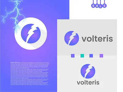 VOLTERIS - BOLT LOGO DESIGN 3d a b c d e f g h i j k l m n abstract app icon bolt logo brand identity branding creative design electric illustration logo logo designer logotype mark modern logo popular logo professional symbol tech logo