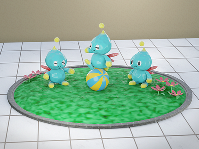 Chao Garden 3d blender blender 3d chao clay retro gaming sonic the hedgehog video game