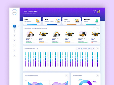 Construction equipment inventory dashboard app branding construction dashboard design equipment graphic illustration inventory logo mobile ui uiux website