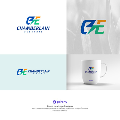 Chamberlain Electric Initial Letter CE & combination with Electr bolt bolt logo ce chamberlain combination company logo design electric electric logo graphic design icon design logo design illustration initial letter logo logo design tech logo