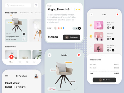 D-Furniture 2021 3d animation awesome design branding design furniture app furniture design graphic design illustration logo mobile app mobile design most popular motion graphics new design popular design trendy design ui ux