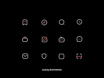 Iconly Animation P2 animation black branding design graphic design icon icondesign iconmotion iconography iconpack icons iconset logomotion motion graphics ui