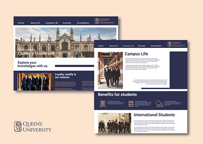 Queen's University- education website design branding college design education england english graphic graphic design illustration institution layout logo queen ui univesrity vector web webdesign website