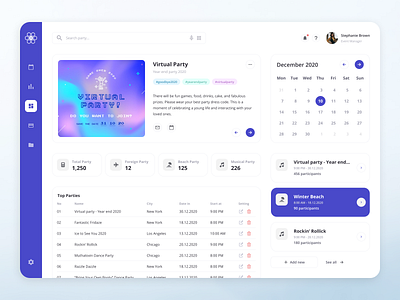 Event Management Dashboard - UI Study dashboard event event management management dashboard party management ui
