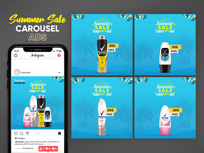 Summer Sale Carousel Facebook Ad Design advertising banner branding carousel ad design ecommerce banner ecommerce carousel facebook ads facebook banner facebook carousel grocery carousel grocery social media post instagram banner instagram carousel instagram post design modern banner social media advertising social media banner social media post summer sale