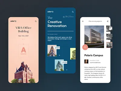 ARH Mobile application design interface startup ui ux